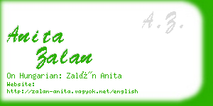 anita zalan business card